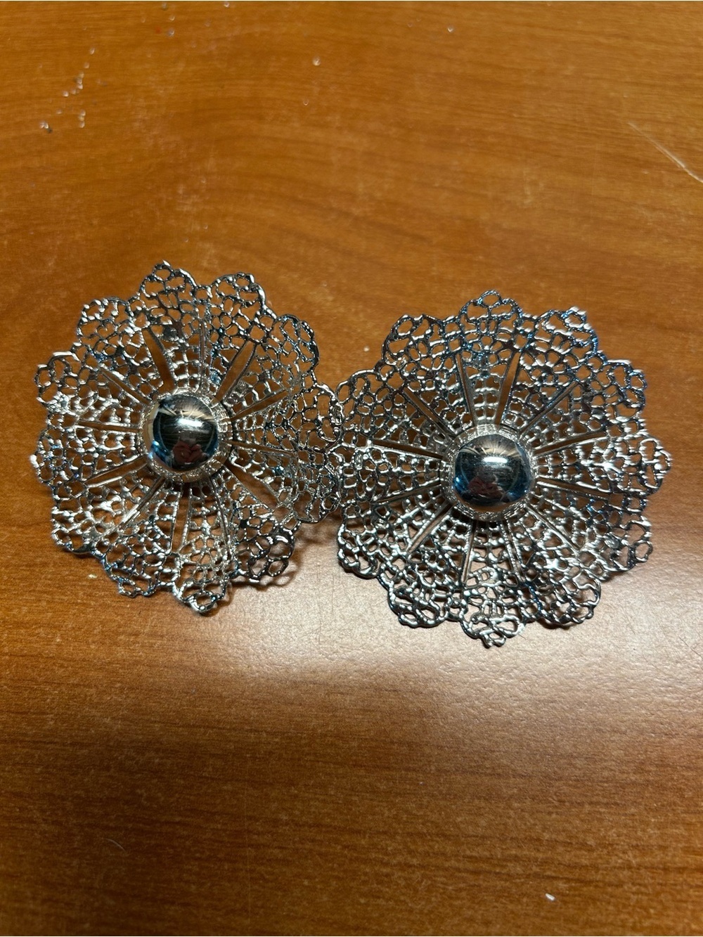 Sarah Coventry Silver Filigree Flower Clip-On Earrings